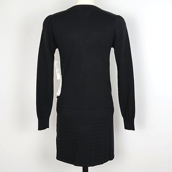 Laundry by Design Women's Black Knit Wrap V-Neck Hip Belt Dress Size Small - Picture 2 of 16